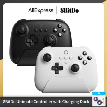 8Bitdo Ultimate Bluetooth Controller with Charging Dock Wireless Gamepad with Hall Effect Sensing Joystick for Switch PC Steam 1