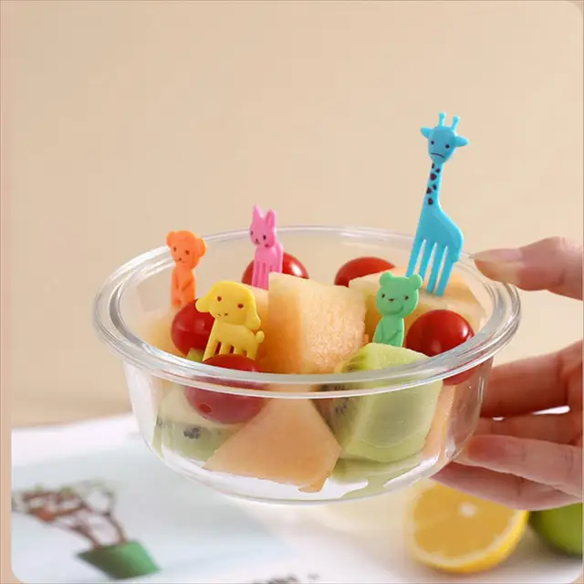 6/10 Pcs Animal Fruit Fork Food Mini Rajzfilm Gyerekek Sütemény Gyümölcs Fogpiszkáló Bento Ebéd Desszert Kiegészítők Party Dekoráció - Image 2