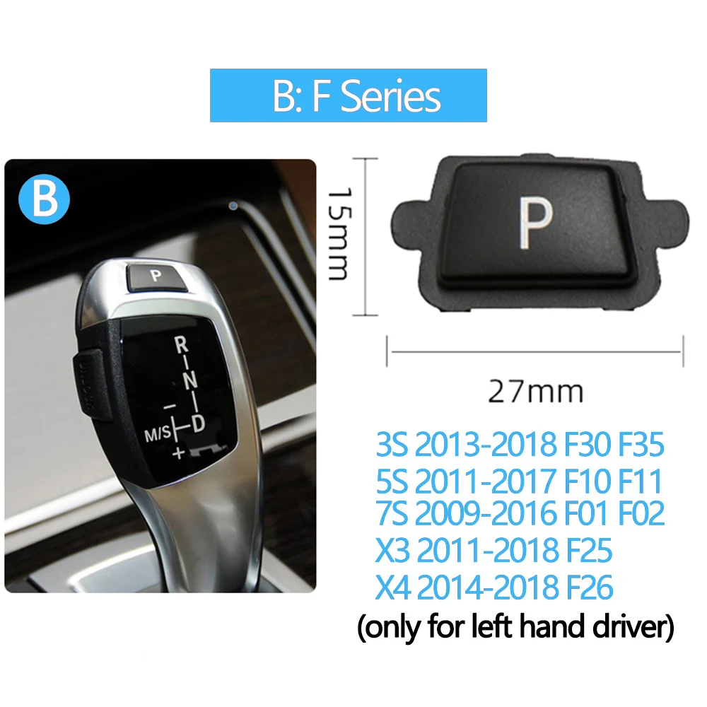 Car Gear Shift Lever Auto Parking P Button Cap Cover Replacement For For BMW 3 5 7 X3 X4 X5 X6 Series E90 F30 F10 F01 F25