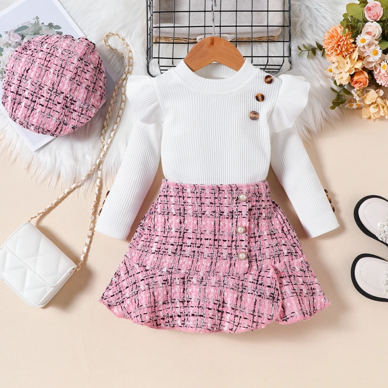 Sweater Plaid Mini Skirt 3t Fall Outfits For Toddler Girls 3t-4t