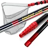 JOSBY 3M/4M/2.1M Fishing Net Telescoping Foldable Landing Net Pole Lightweight Carp Carbon Fiber Folding Sea Hand Dip Net Tackle