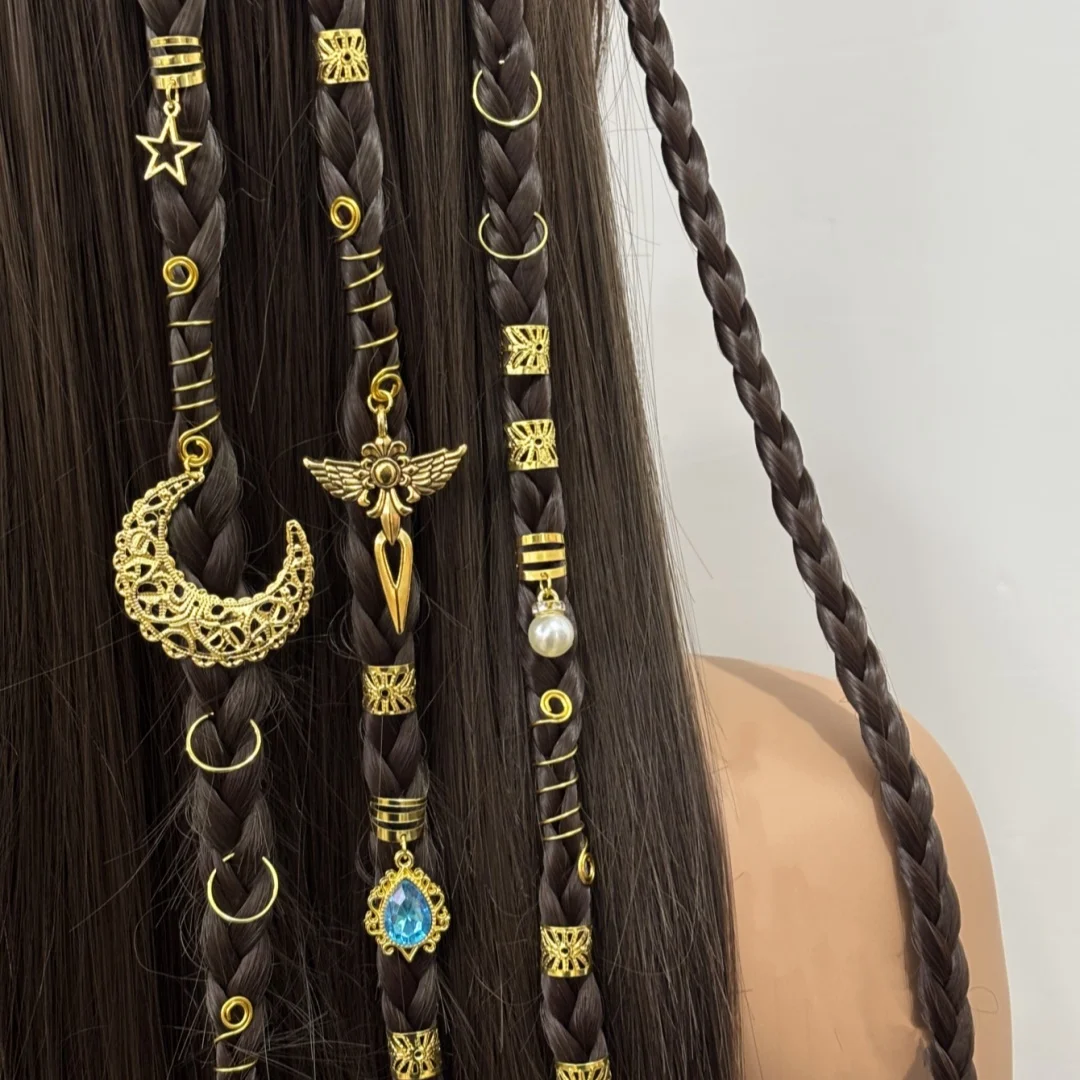 Elegant Gold Star and Moon Pearl Hair Accessory Set - 37 Pieces