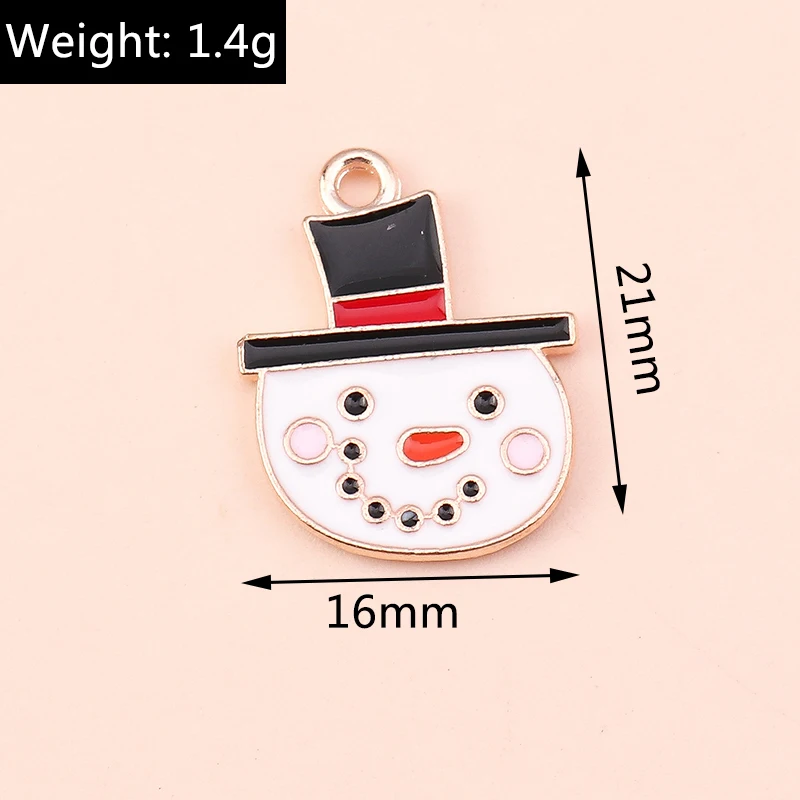 10 teile/los Mix Emaille Weihnachten Schneemann Santa Claus Charms Anhänger für Schmuck Machen Ohrringe Halsketten DIY Armbänder Handwerk Geschenk – Detail 11