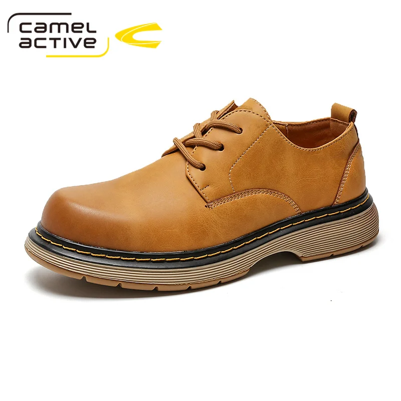 

Camel Active New Men's Casual Shoes Genuine Leather Spring/Autumn Outdoors Rubber Sole Lace-up Breathable Men Oxfords CN Size 44