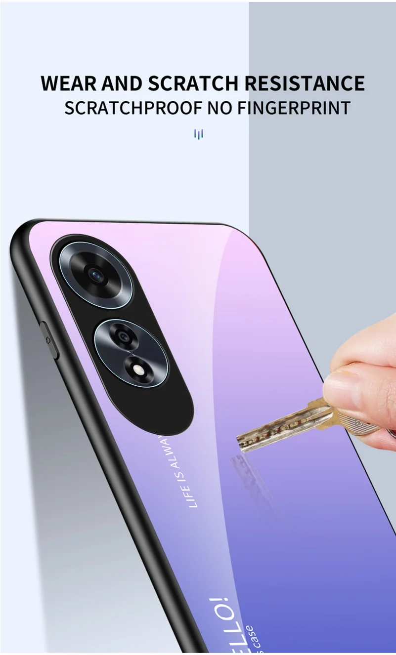 Gradient Tempered Glass Glossy Back Cover