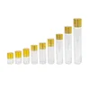 6pcs 5ml 10ml 15ml 20ml 25ml 35ml Glass Bottles with Gold Plastic Screw Caps Empty Glass Jars Crafts Bottles Food Grade Storage 2