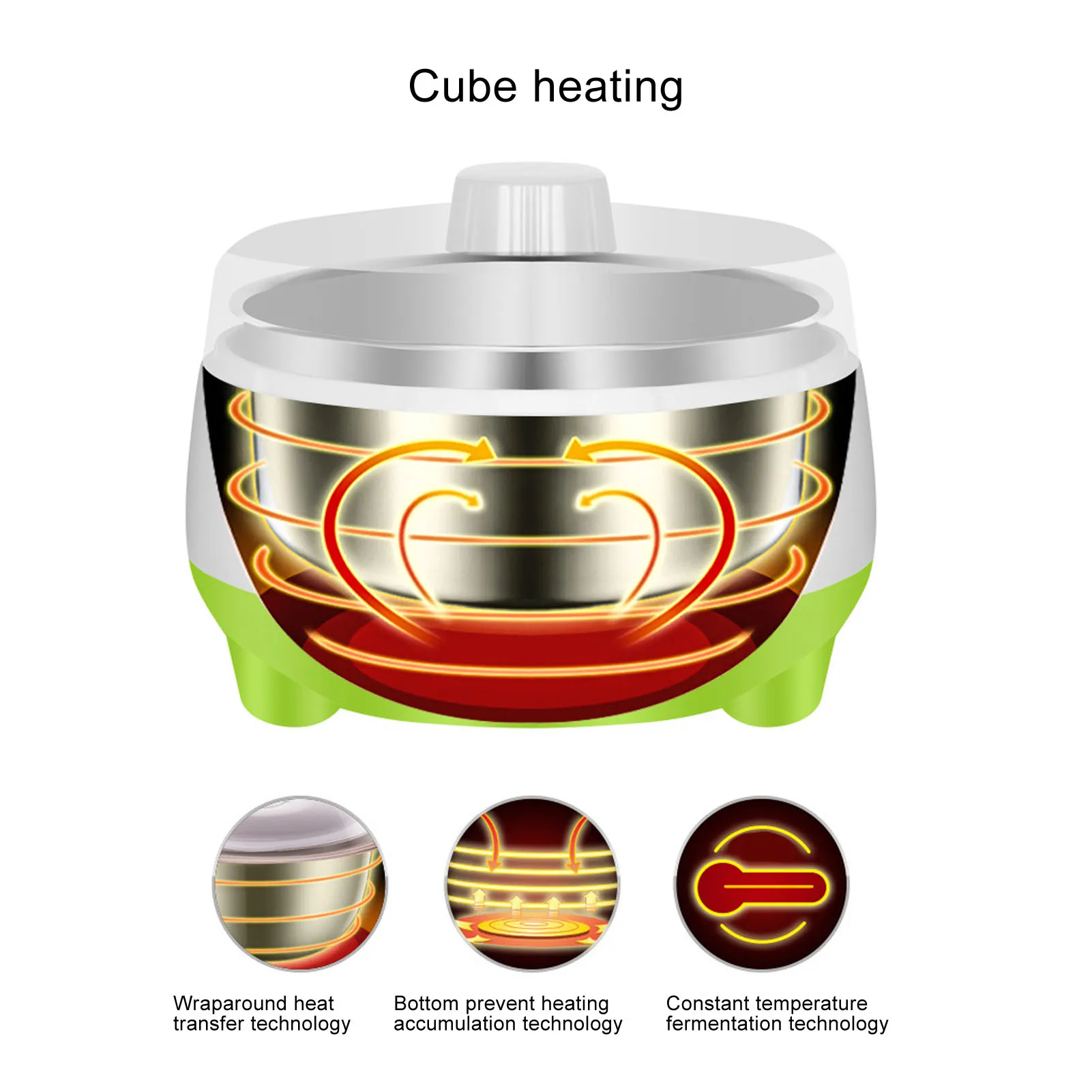 110V/220V Yogurt Maker Machine Stainless Steel Container Yogurt Maker for Homemade DIY Yogurt Green DIY Yogurt Maker Machine 15W 3