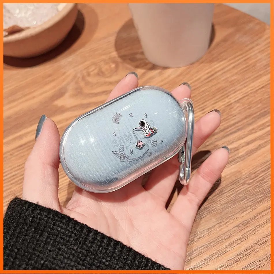 Cartone Animato Per Samsung Galaxy Buds / Buds Plus / Buds + Custodia Astronauta Cover Protettiva In Silicone Trasparente Bluetooth Per Auricolari