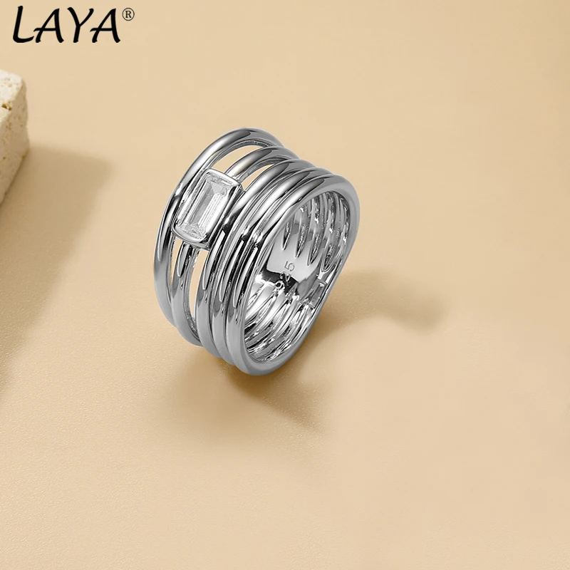 LAYA 여성용 핑거 밴드 반지, 하이 퀄리티 지르콘, 맞춤형 디자인, 중립 패션 쥬얼리, 2024 트렌드