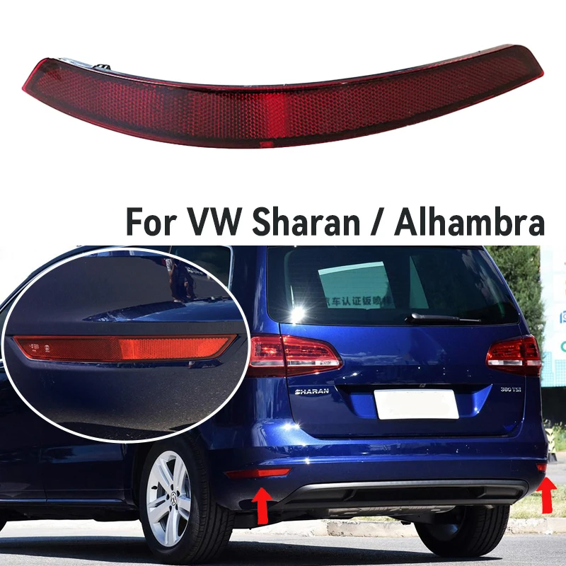 Left Right Rear Bumper Reflector Warning Light Strip Bar for VW Sharan