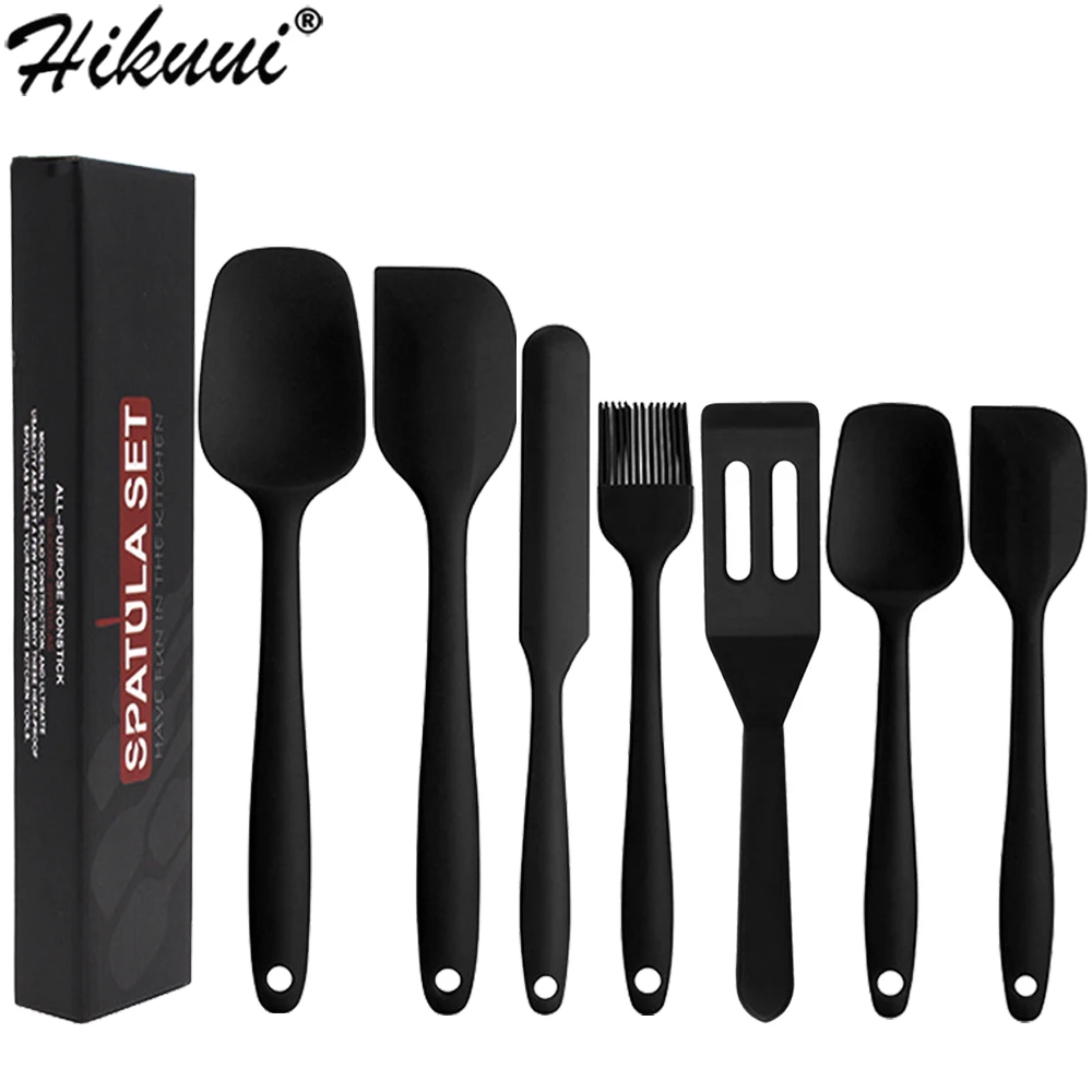 BPA-Free Silicone Cooking Utensils Set Spatulas, Scrapers, Spoons, and Brushes for Baking and Cooking Kitchen Tools