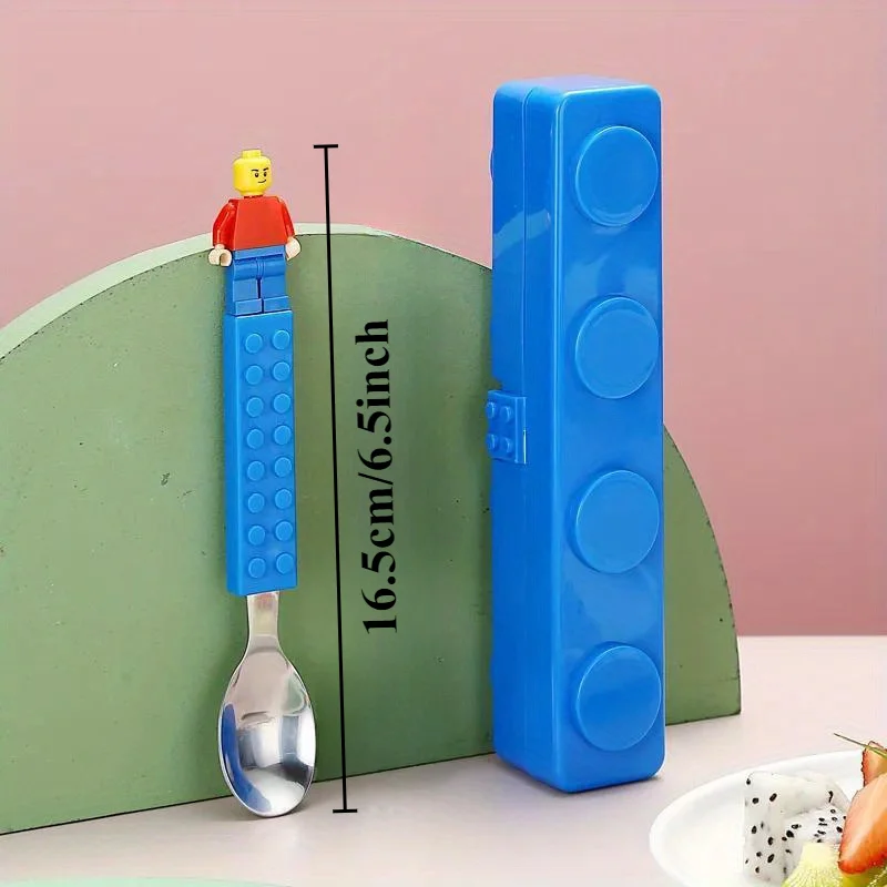 Picnic Creative Building Blocks DIY Pixel Building Blocks Cutlery Spoon Kitchen Tools Portable Travel Camping Spoon