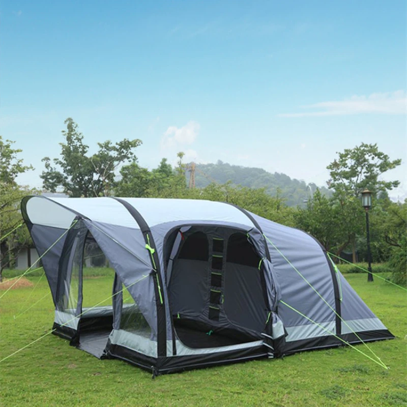 

8 Man Big Wind Resistant Tunnel Inflatable Family Camping Tent With 4 Rooms