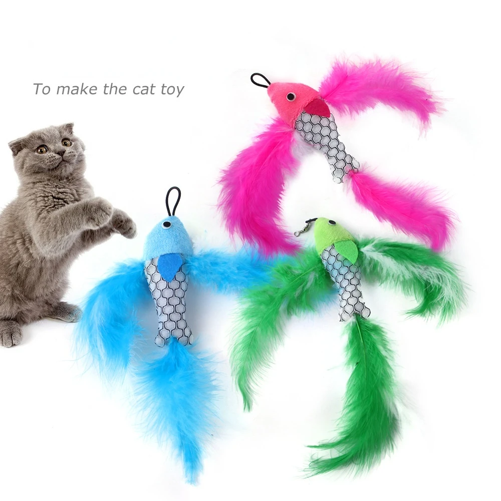 New pet cat toy flying fish replacement head funny cat stick cat