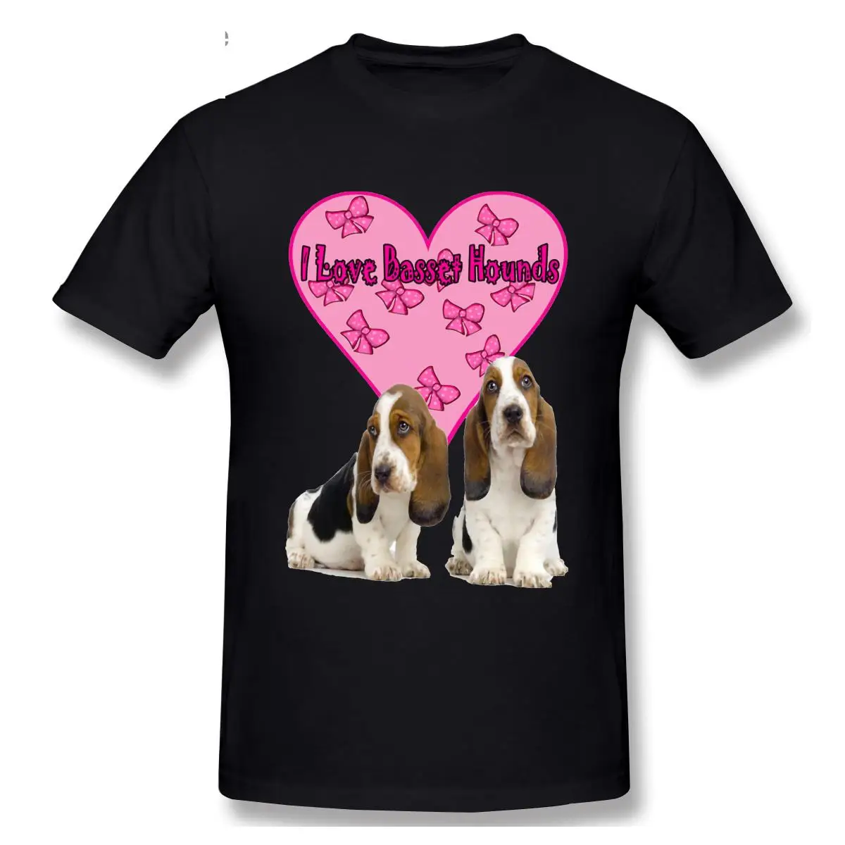 

2021 Fashion Graphic T-shirt Cartoon Anime Basset Hound Dog, I Love Basset Hounds Short Sleeve Casual Men T Shirt Tees Top