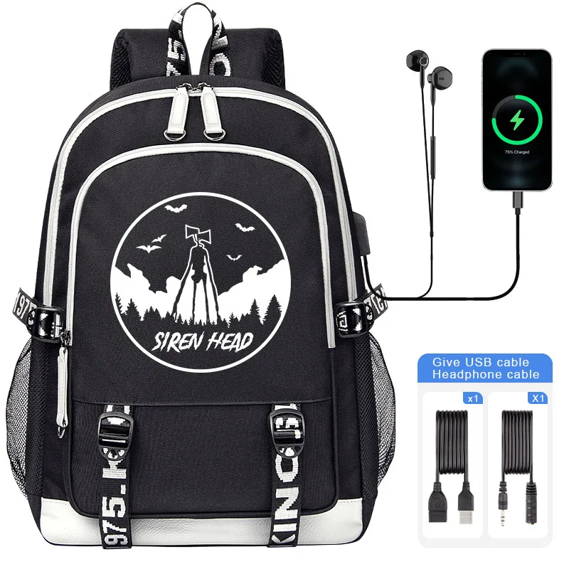 Siren head monster Children Backpack Hot Cartoon Boy Girl Student School Bags Teenager USB Charging Laptop Book Bag Mochila 3