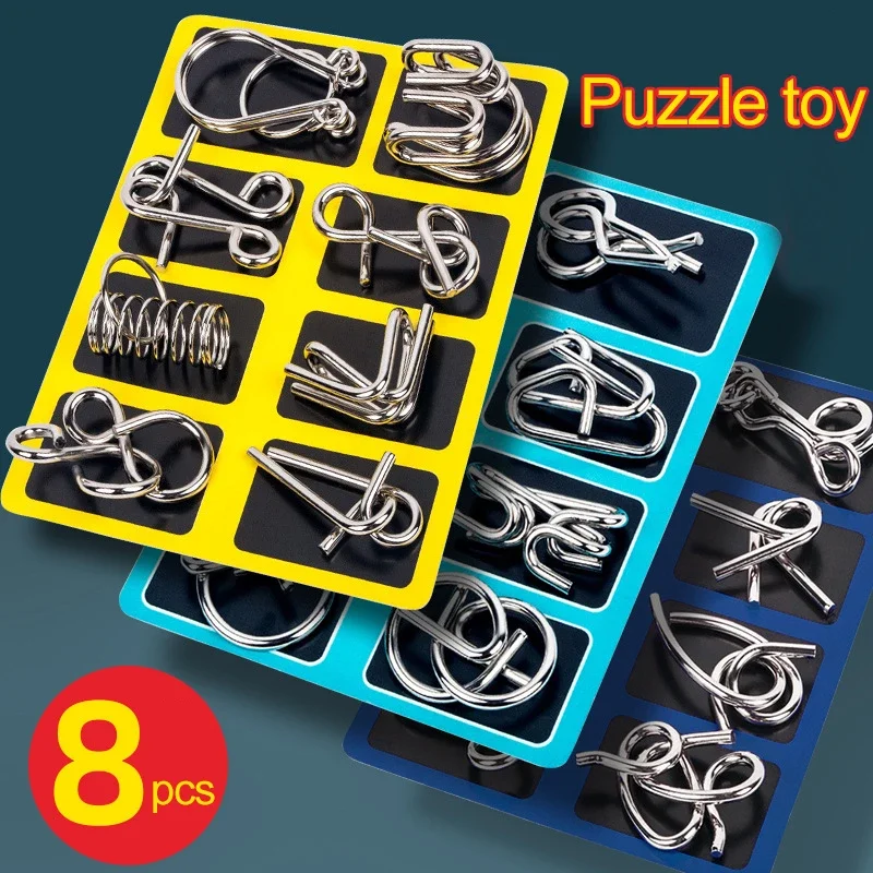 Metal Brain Teaser Puzzle Set - Interactive Educational Toys