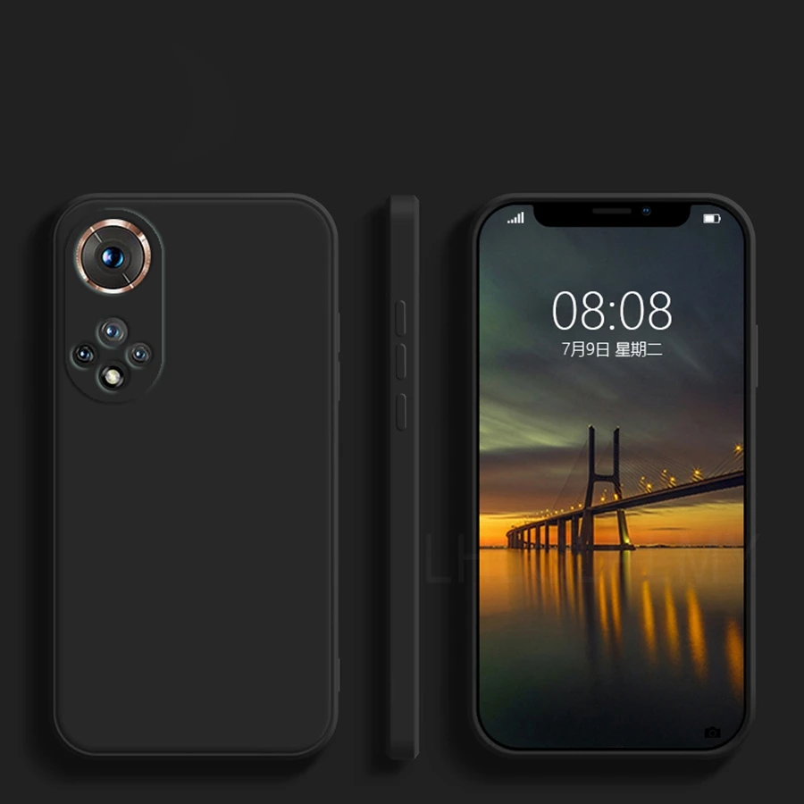 Elegant Square Liquid Silicone Soft Phone Case Cover