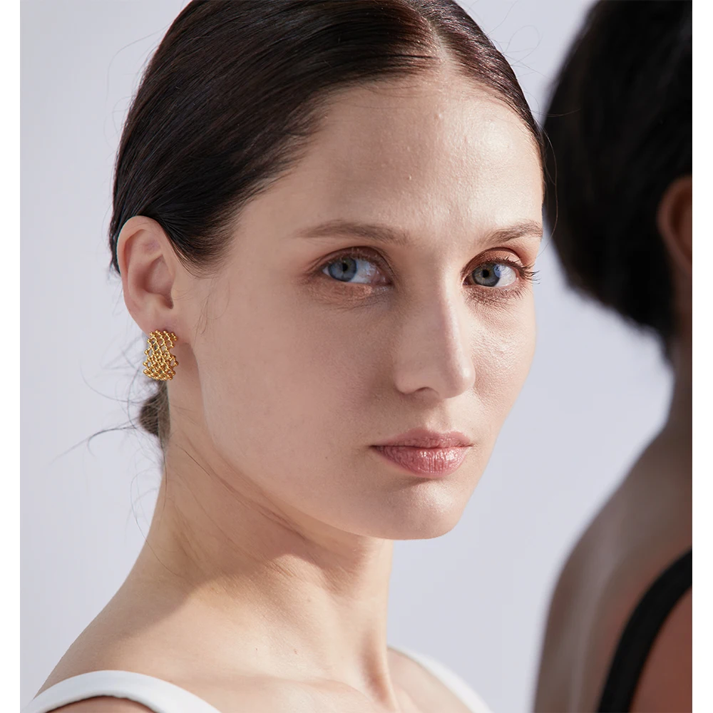 韓国発【Hei】cubic thin hoop earring / ピアス 予約】thin rain pierce GP 片耳【HRA060GP※旧品番HRA052G