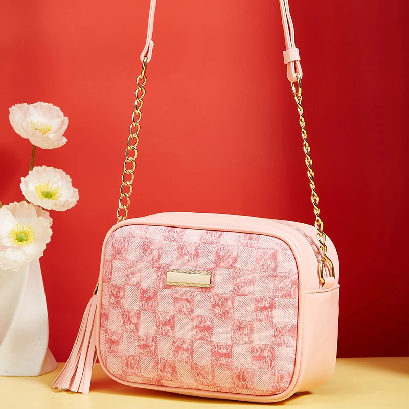 PU Leather Handbag For Women Tassel Shell Bag Crossbody Bag For Daily Commute Multi Compartment Zipper Shoulder Bag