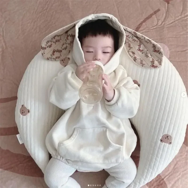 Breastfeeding Pillows Multifunctional Soft Comfort Pure Cotton Crescent Waist Support Cushion Baby Assisted Sleeping Pillows