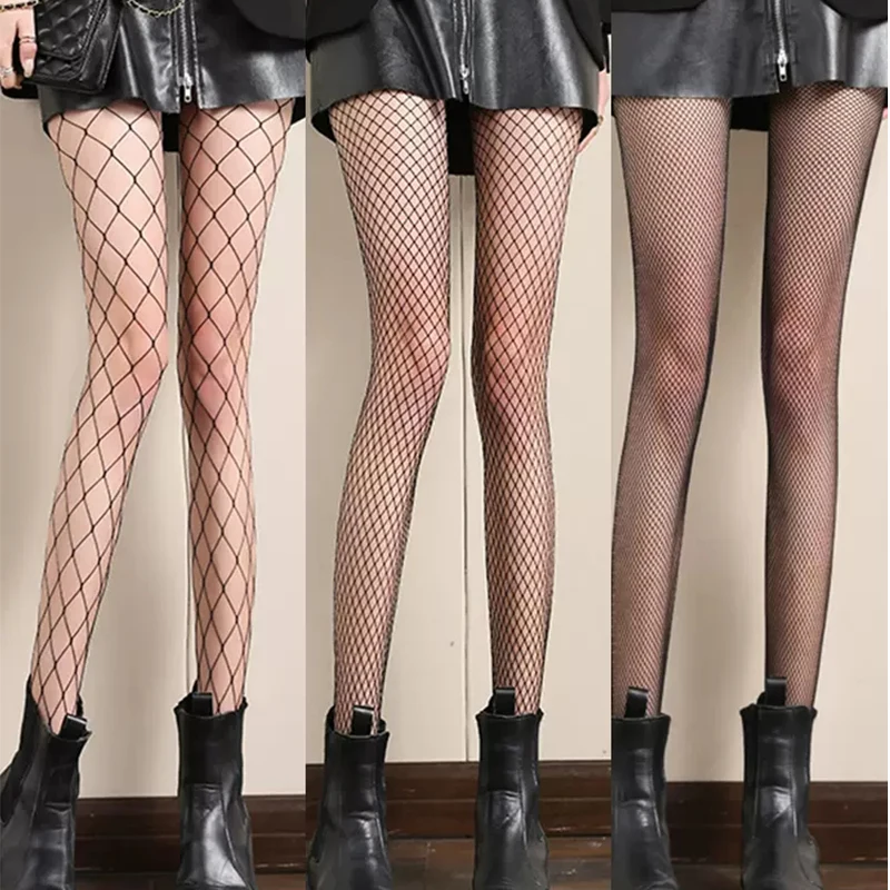 

Women's Long Sexy Fishnet Stockings Hollow Out Fish Net Pantyhose Mesh Nylon Tights Lingerie Skin Thigh High Stocking Hosiery