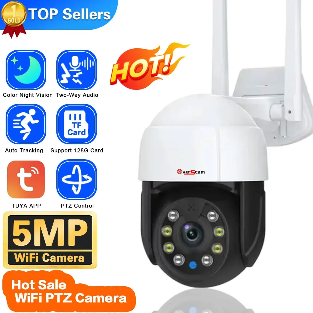 

Smart Life Mini PTZ Camera 5MP Color Night Vision Home AI Tracking Surveillance Outdoor CCTV IP Camera Tuya Smart Life APP