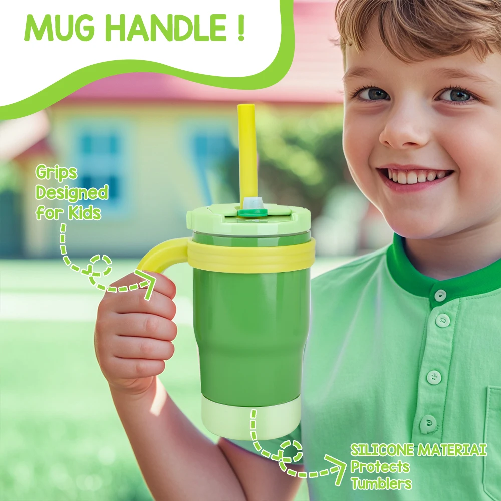 420M Kids Thermos Bottle BPA Free Leak Proof Straw Mug With Handle Stainless Steel Thermos Cup Vacuum Flask School Drinkware water bottle thermal mug stainless steel thermos bottle thermal water bottle stainless steel water bottle stainless steel cup stainless steel thermos cup stainless steel thermal container