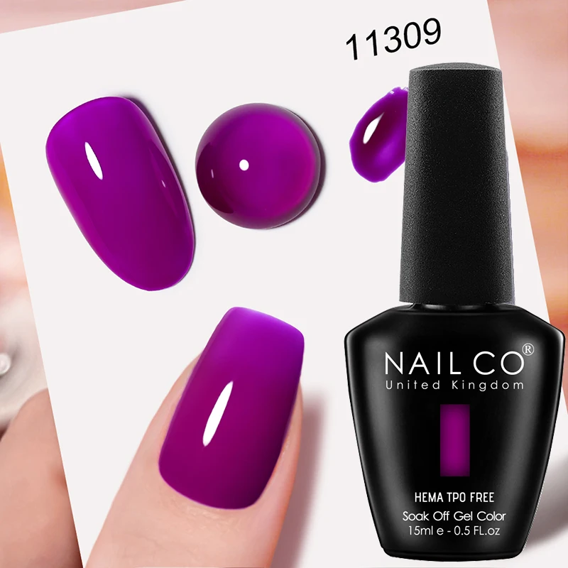 NAILCO Premium Soft Color Gel Polish - Vibrant Semi-Permanent Varnish, HEMA & TPO Free