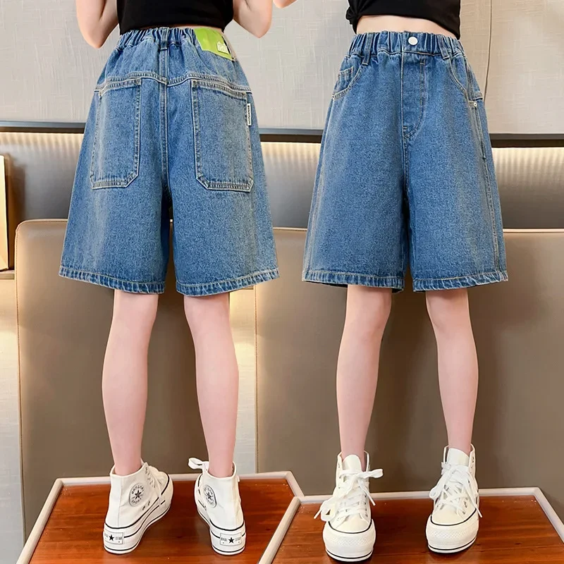 Denim Pants Girls Teen Pants Denim Shorts Summer Thin Loose Children Kids & Capris