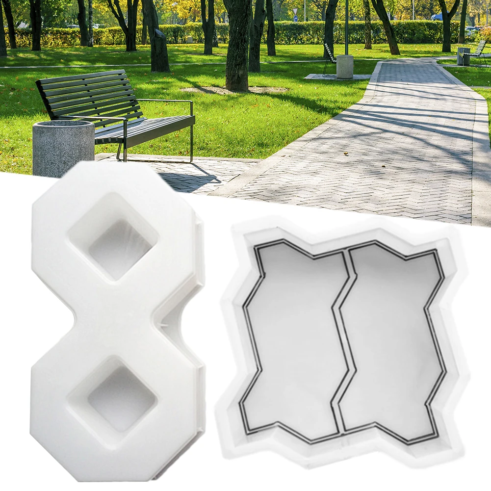 Home Garden Courtyard DIY Paving Mould Road Concrete Brick Stone Path Mold