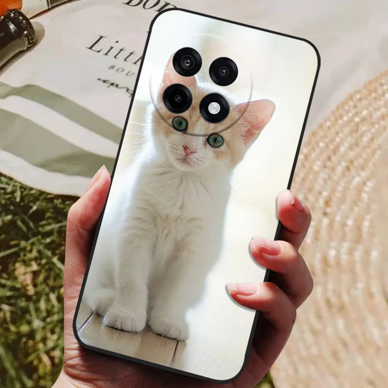 Sleek Black Soft Silicone Phone Case with Cute Cartoon Design