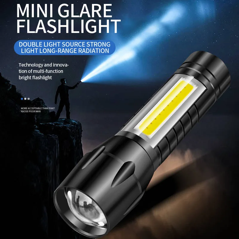 Multifunctional Mini Flashlight 511/513Cob Side Light Usb Charging Outdoor Household Portable Lighting Work Light
