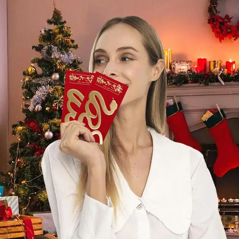 Chinese New Year Red Envelopes 2025 Snake Lunar New Year Lucky Money Bag Hot Stamping Chinese Red Envelopes for Spring Festival