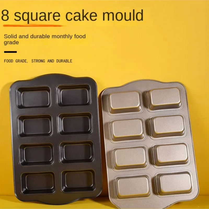 Cake Mold Steel Carbon 8 Grids Bakeware Non-Sticky DIY Kitchen Cupcake Cookies Cheesecake Bread Loaf Pan Cake Mold Baking Tool