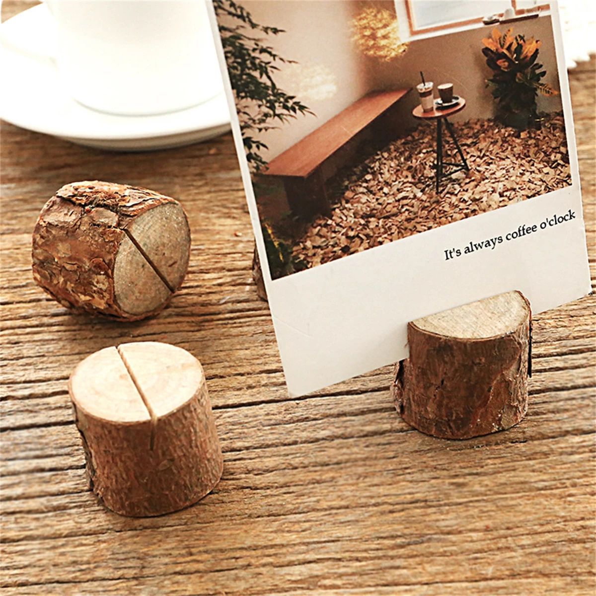 Mini Wood Place Card Holders Kraft Card Rustic Table Number Holders Table Sign Stand Name Photo Picture 1/5/10/20Ps
