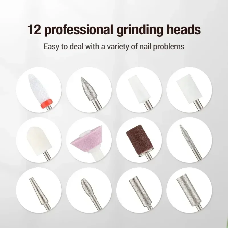 Electric Nail Drill Machine Set Pedicure Grinding Equipment Mill For Gel Nail Polish Manicure Professional Nail Polishing Tool 6
