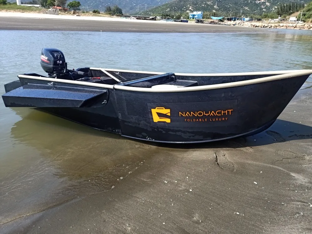 3.2m Portable Folding Boat Luya Fishing Boat 2/4/6 Person High Speed Hard  Bottom Assault Boat