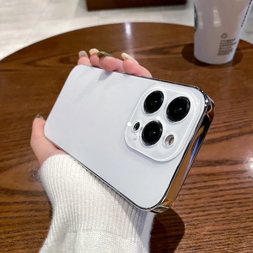 thumbnail image 1 of Funda fina mate Fashion AG para iPhone 11 12 13 14 15 16 Pro Max iPhone 15 Pro 16ProMax Protector de lente de vidrio Cubierta de parachoques chapada, 1 of 5