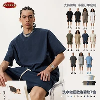 ZODF Retro 2025 Summer Men Washed 275gsm Cotton T-Shirts Unisex Oversized Loose Edge Washed T Shirt Tees Streetwears HY0972 1