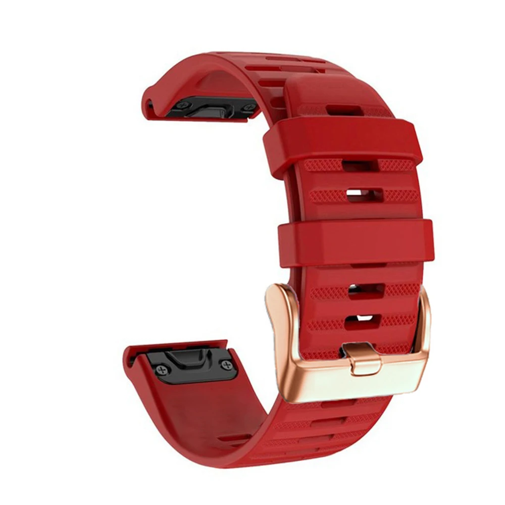 Rose Gold Buckle 20mm Silicone Smartwatch Strap - Quick Release Bracelet Wristband