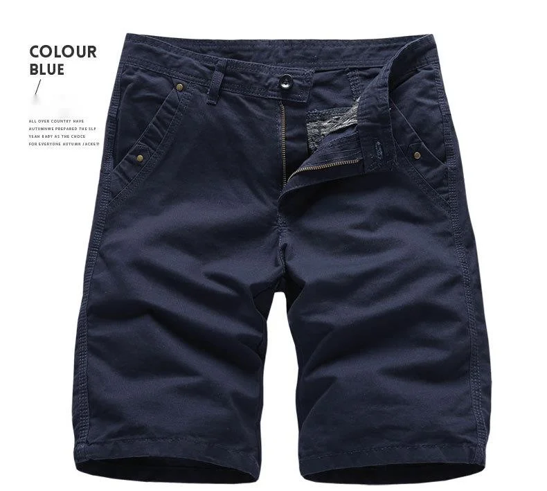 Einfarbige Herrenhose, Sommerreithose, reine Baumwolle, lässige Caprihose, Herren-Freizeithose, Modemarke, sportliche Herren-Shorts_voghion.com