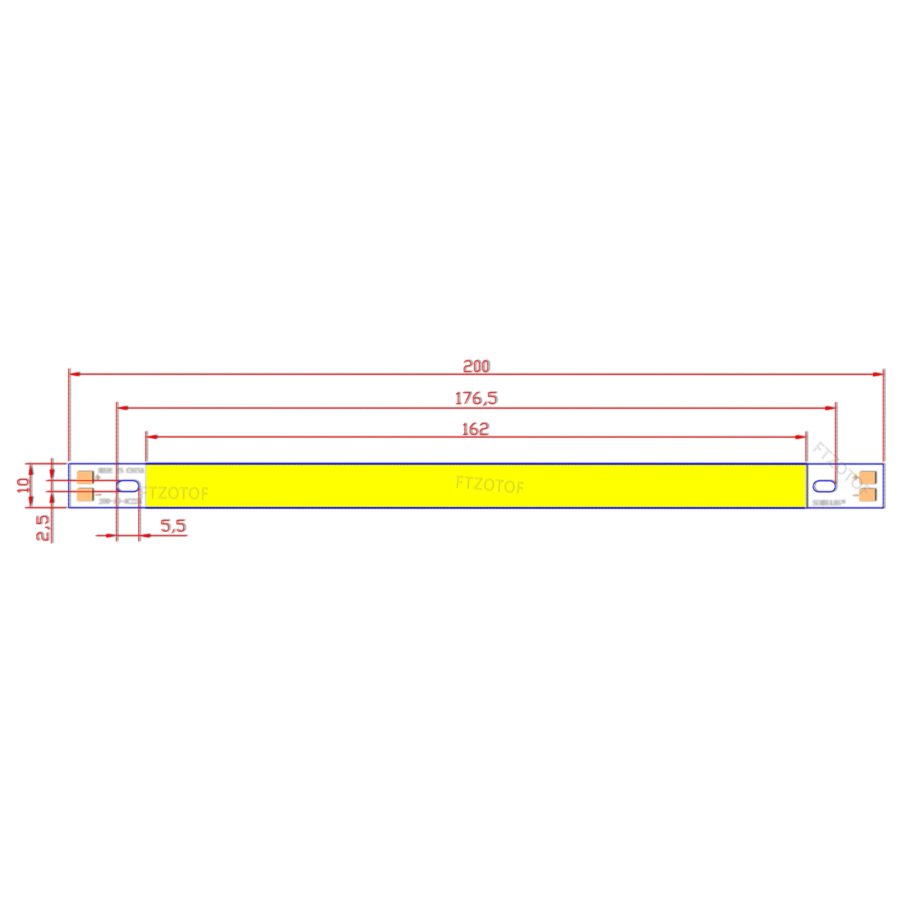 LED 12v Dc Strip Light 200x10mm COB Bulb Blue Green Yellow Red Warm Cool White Christmas Decor Noveltie Diy Room Decor Lamp led strip light