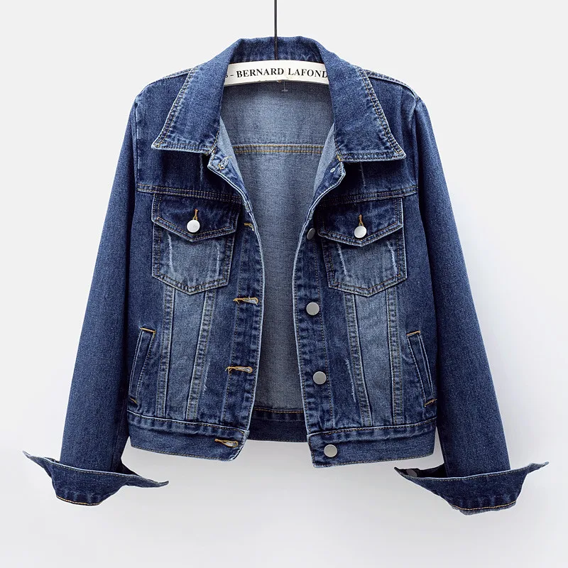 

2024 Spring Autumn New Short Vintage Denim Coat Women Korean Single Breasted Jeans Jacket Female Slim Student Outerwear G2442