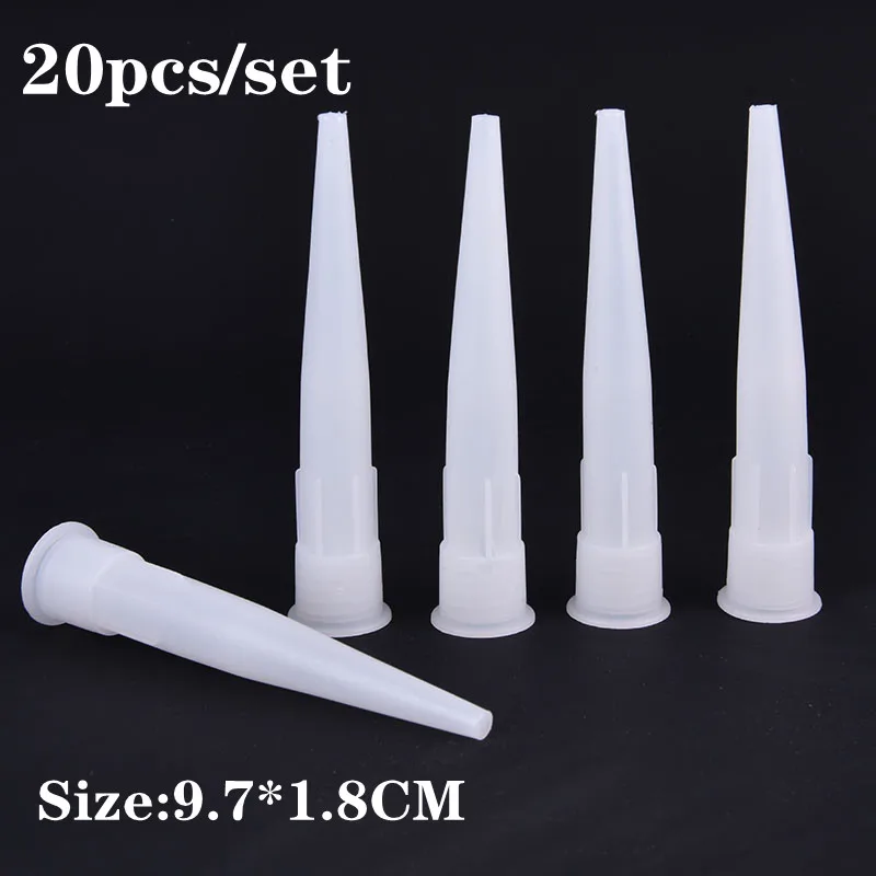 Caulking Gun Nozzles 20pcs Universal Caulking Gun Nozzles Plastic Glass Glue Nozzles Sealant Silicone Caulking Tips Mouth Home Construction Tools