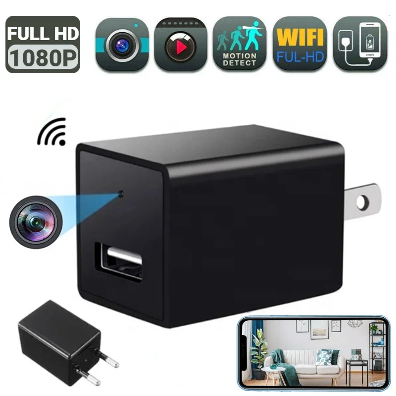 1080p Hd Portable Mini Camera Wifi Usb Charger Camera Night Vision