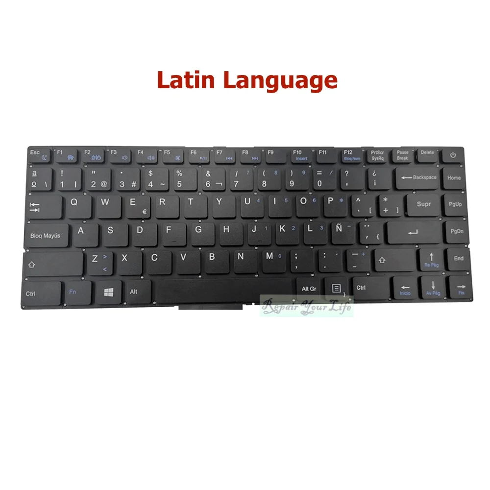 Teclado Notebook Ezbook s5 Eua Espanha Brasil Mb30011007 Yj-961 Evoo Evc1416pr Evc141-6bk Yxt-nb93122 Pt-br la - Imagem 5