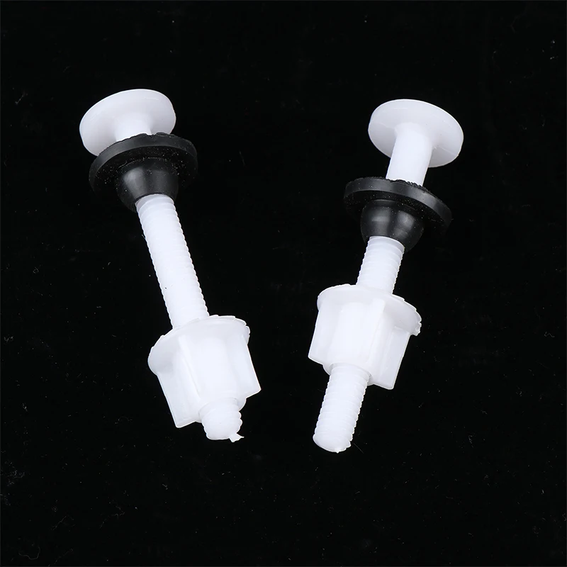 5 Pairs Toilet Seat Hinge Bolts - White Plastic Replacement Screws With Nuts & Washers - View #3