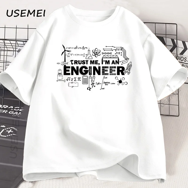 Men's Trust Me, I'm An Engineer Graphic Cotton T-Shirt - Short Sleeve, Round Neck Summer Top