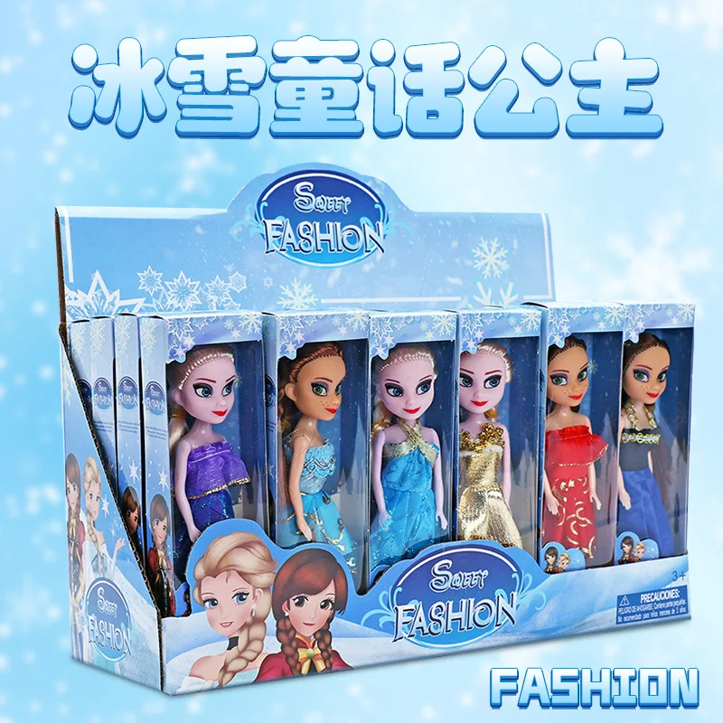 Disney Anime Frozen Elsa princess Barbie doll, pastel de cumpleaños, decoración de escritorio colgante, regalo para niños, juguetes hechos a mano, modelo